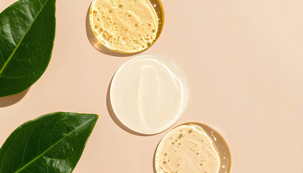 Close-up of hands applying custom aromatherapy body oil after bath for glowing skin